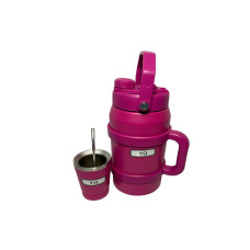 TERMO P/ TERERE DE ACERO INOXIDABLE CON GUAMPA YQ 1.900L- FUCSIA