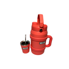 TERMO P/ TERERE DE ACERO INOXIDABLE CON GUAMPA YQ 1.900L- NARANJA