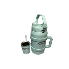 TERMO P/ TERERE DE ACERO INOXIDABLE CON GUAMPA YQ 1.900L- BLANCO