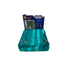 CORTINA BLACKOUT CASA FELIZ LISTRADA DE 4MTS. - TURQUESA